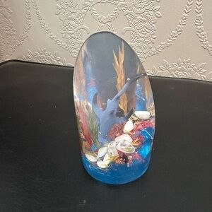 Shark under the sea paper weight very good condition